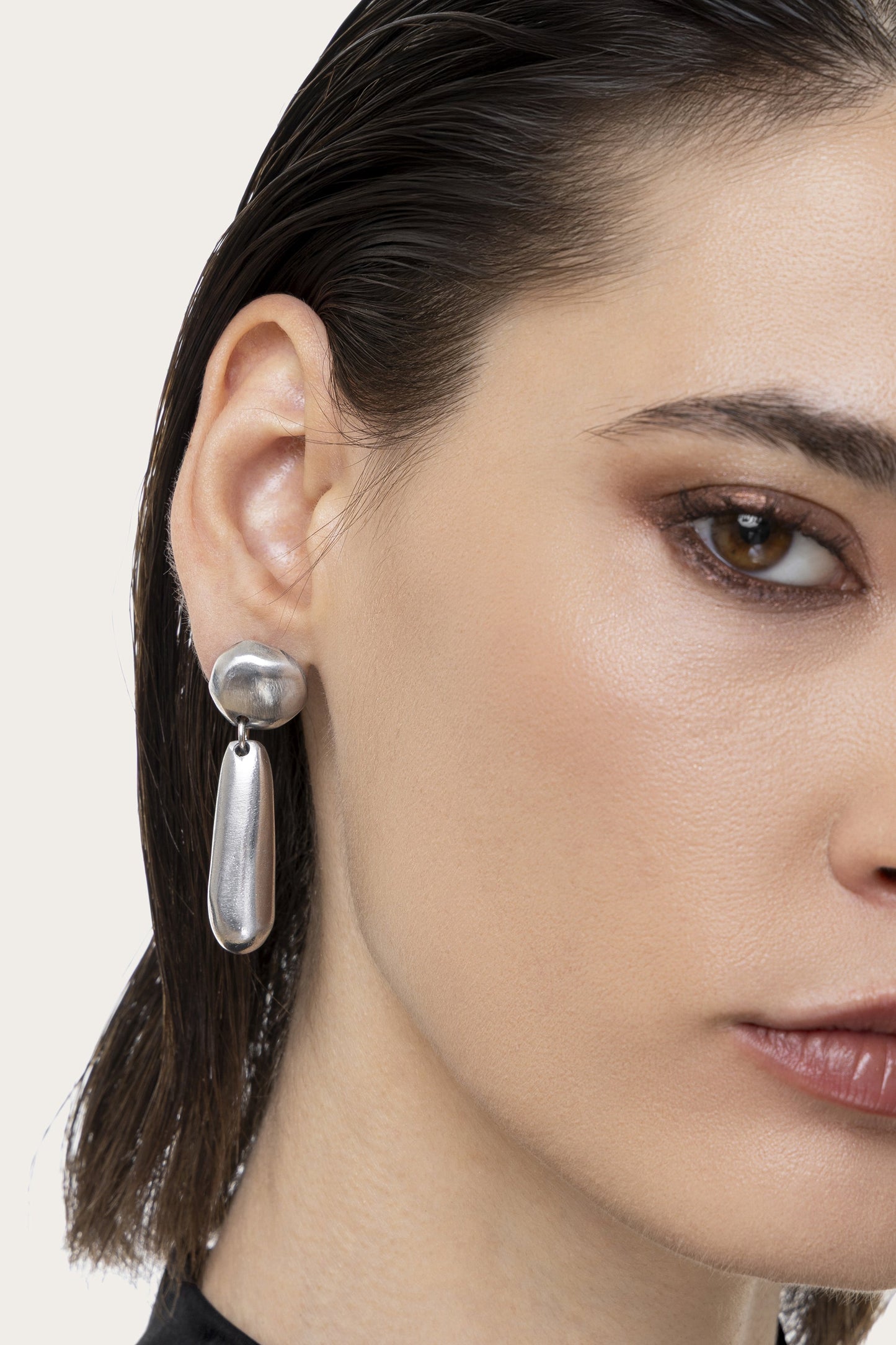 Naušnice BOUCLES RONDE ET BARRETTE