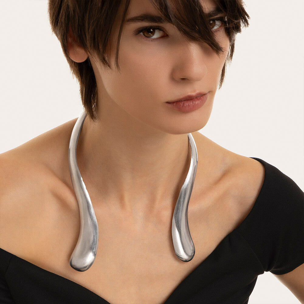 Ogrlica COLLIER RIGIDE 2 GRANDES GOUTTES